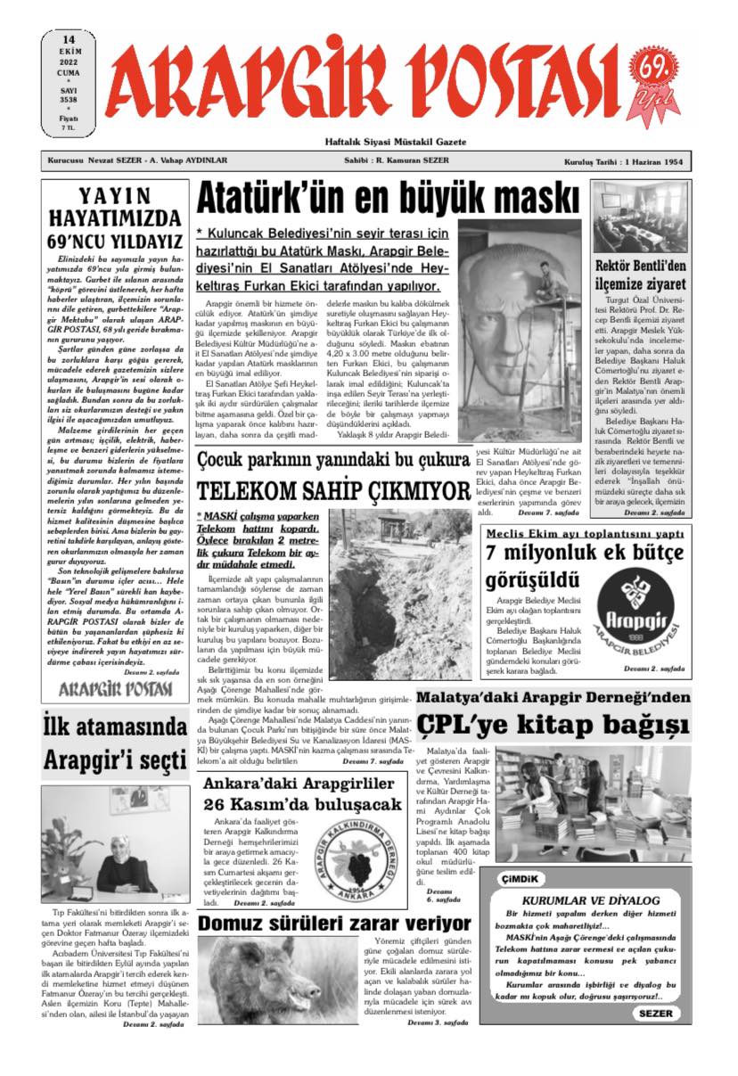 Arapgir Postası - 23 Mart 2026